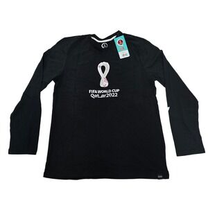 FIFA World Cup Qatar 2022 Long Sleeve Shirt Mens Large Black Outerstuff NWT